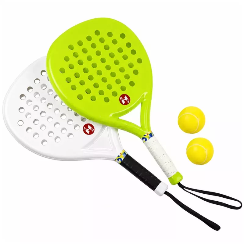 LEAN TOYS paplūdimio ir sodo teniso sporto rinkinys su raketėmis ir putplasčio kamuoliukais
