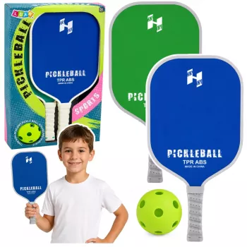 LEAN TOYS Žalias ir mėlynas teniso, badmintono, pickleball raketių rinkinys