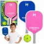 LEAN TOYS Pink and Blue Tennis Badminton Pickleball Racket Set