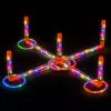 LEAN TOYS Ringo metimo įgūdžių žaidimas vaikams su LED šviečiančiais lankais ir stulpeliais