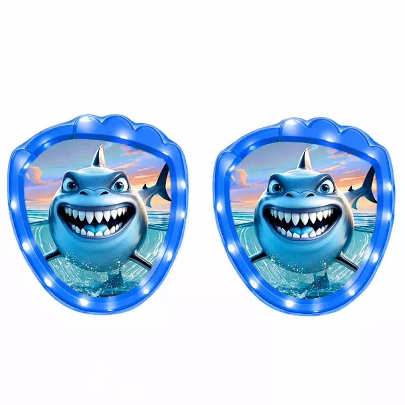 LEAN TOYS Arkadinis žaidimas metimui, gaudymui, su mentelėmis, švytinčiais kamuoliukais, LED ryklio