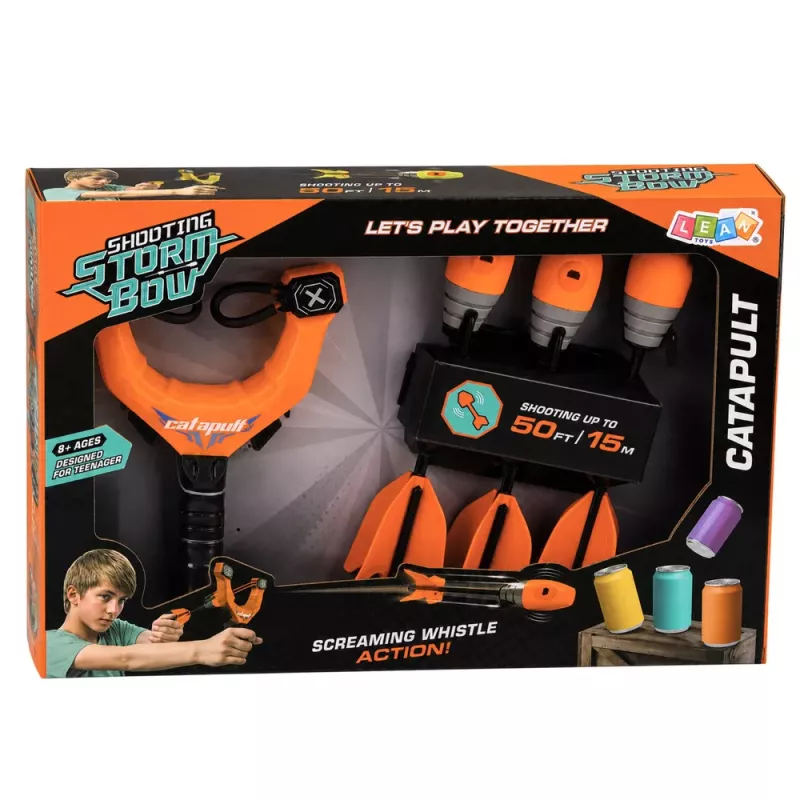 LEAN TOYS Sportinis įgūdžių timpalo rinkinys su švilpiančiomis strėlėmis Orange 15M