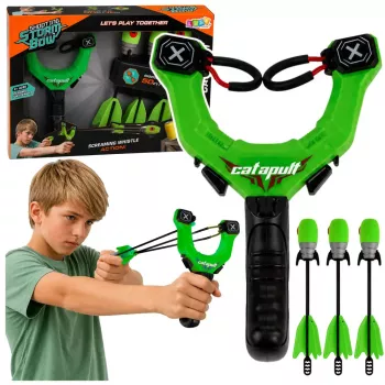LEAN TOYS Sportinis arkadinis rinkinys su timpa ir švilpiančiomis putplasčio strėlėmis 15M