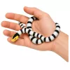 LEAN TOYS guminė gyvatės figūrėlė, tampri, realistinė, juoda ir balta, 33 cm