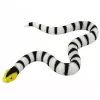 LEAN TOYS guminė gyvatės figūrėlė, tampri, realistinė, juoda ir balta, 33 cm