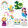 LEAN TOYS Kūrybinis veltinio siuvimo minkštų žaislų rinkinys Pasakų šalis „Pasidaryk pats“ 6 vnt.