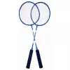 LEAN TOYS Badminton komplektas su raketėmis, volanėliais ir dangalu, mėlynas