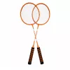LEAN TOYS Badminton komplektas su raketėmis, volanėliais ir dėklu, oranžinis