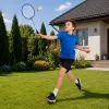LEAN TOYS Badminton rinkinys su 2 raketėmis, 3 volanėliais ir nešiojimo dėklu - mėlyna