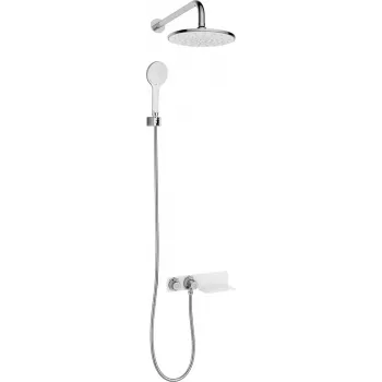 DEANTE Paslėptas dušo komplektas su termostatiniu maišytuvu, matinė juoda, 250mm viršutinis dušas