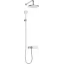 DEANTE Paslėptas dušo komplektas su termostatiniu maišytuvu, matinė juoda, 250mm viršutinis dušas