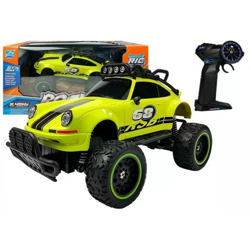 LEAN TOYS nuotoliniu valdymu automobilis visureigis R/C Beetle žalias 2.4G