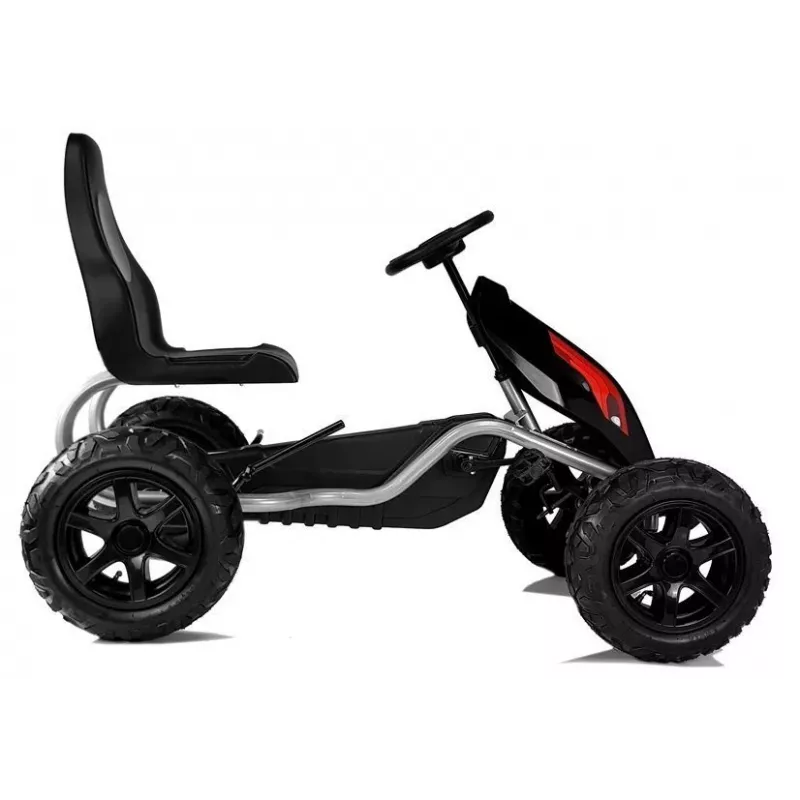 LEAN CARS Gokart B012 Inflatable Tires Black Pedal Go-Kart for Kids 3-8 Years