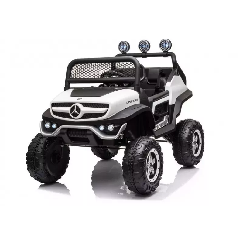 LEAN CARS Electric Ride On Mercedes Unimog S White