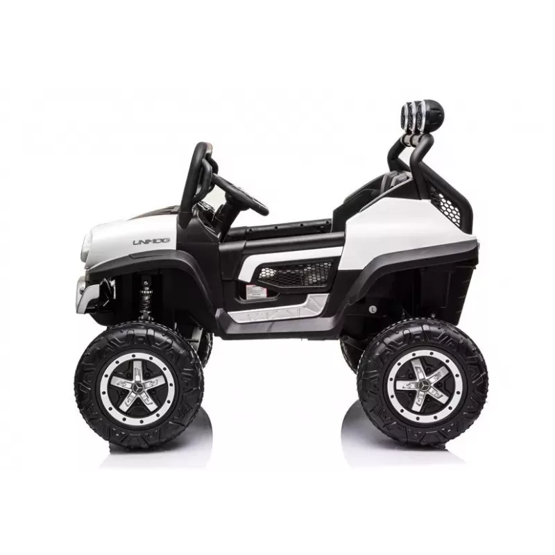 LEAN CARS Electric Ride On Mercedes Unimog S White