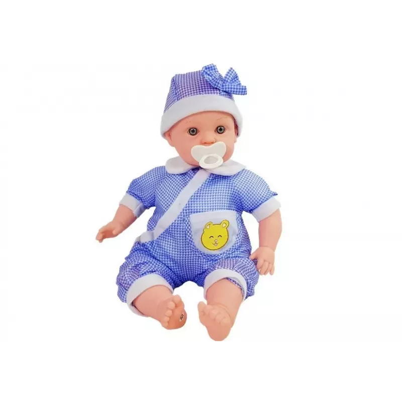 LEAN TOYS Lėlė Kūdikis 45 cm Mėlyni Drabužiai