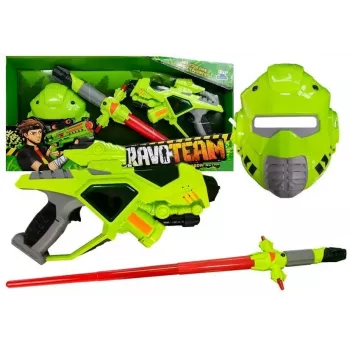 LEAN TOYS Kosminiai ginklai Lazerinis pistoletas Šviesos kardas Kaukė Žalia