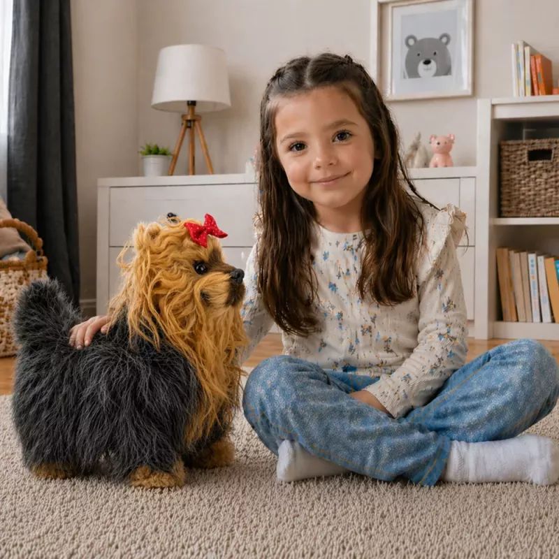 LEAN TOYS Interactive York Dog Moves, Barks
