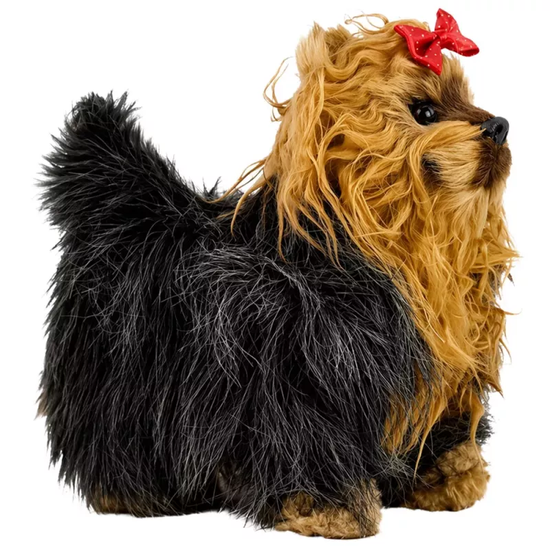 LEAN TOYS Interactive York Dog Moves Barks Brown-Black