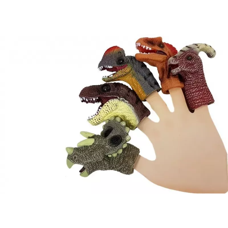 LEAN TOYS Finger Puppets Dinosaurs 5 Pieces