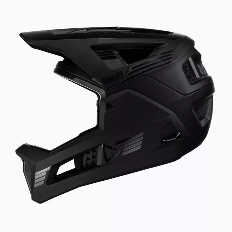 LEATT MTB Enduro 4.0 V23 Dviračio Šalmas su Nuimamu Smakro Apsaugu, Dydis L, Juodas