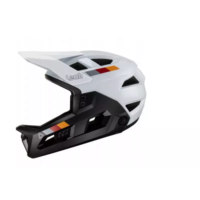LEATT MTB Enduro 2.0 V23 Dviračio Šalmas su Nuimamu Smakro Apsaugu, Dydis L (59-63 cm), Baltas