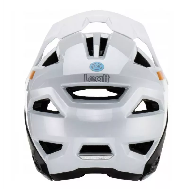 LEATT MTB Enduro 2.0 V23 Dviračio Šalmas su Nuimamu Smakro Apsaugu, Dydis L (59-63 cm), Baltas