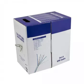 Sbox UTP CAT-6 BOX 305 m - 305m Cat6 UTP tinklo kabelis, pilkas, CCA, 23AWG, PVC, lengvai ištraukiamoje dėžėje