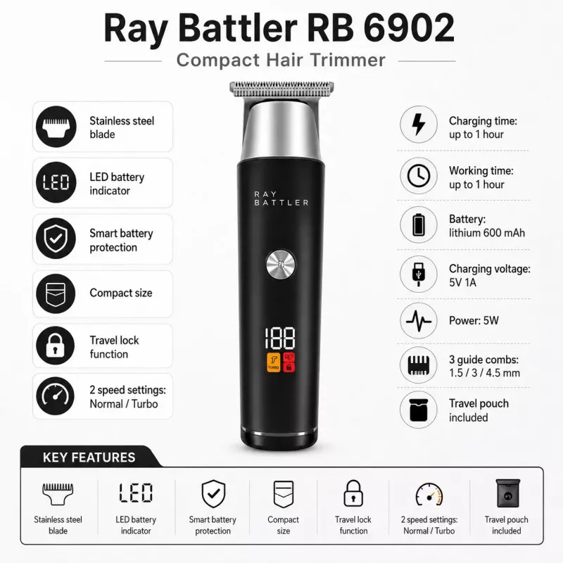 Ray Battler RB 6902 Plaukų Trimmeris