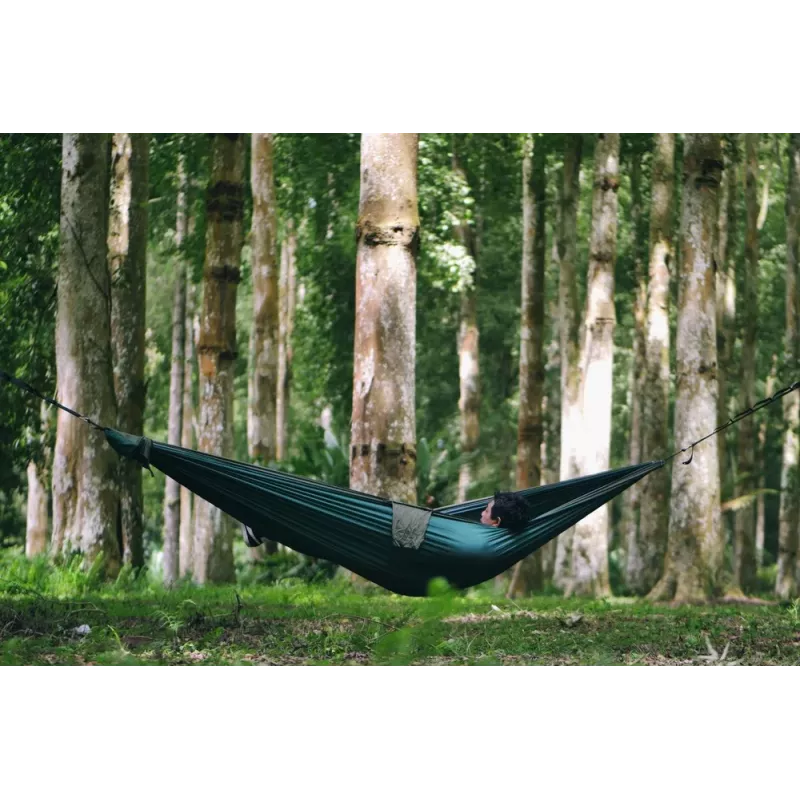 Ticket To The Moon TRAVEL HAMMOCK - Original Hanging Hammock 2 Person(s) Nylon Dark Green, Light Grey