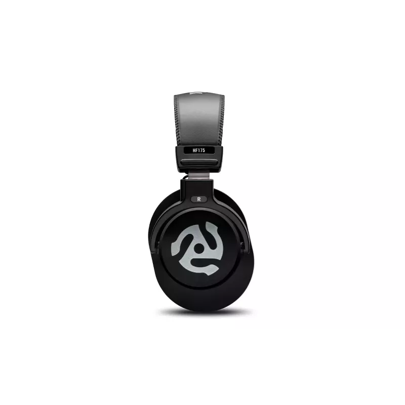 Numark HF175 DJ ausinės – uždedamos uždaros ausinės monitoringui su 40 mm neodimio garsiakalbiais, spiraliniu kabeliu, 3,5 mm lizdu ir 6,35 mm adapteriu