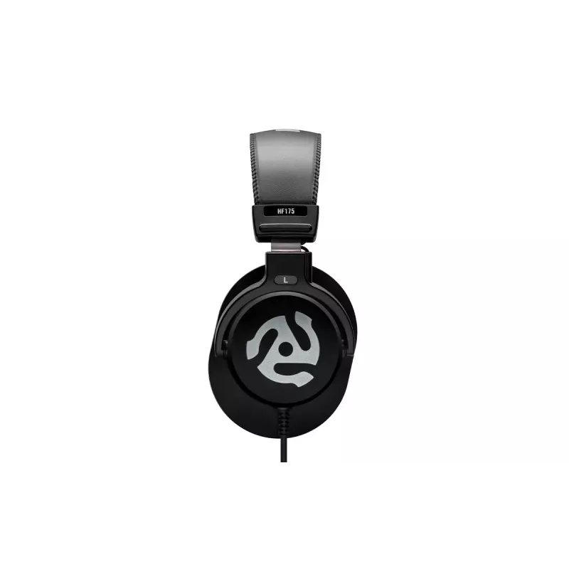 Numark HF175 DJ ausinės – uždedamos uždaros ausinės monitoringui su 40 mm neodimio garsiakalbiais, spiraliniu kabeliu, 3,5 mm lizdu ir 6,35 mm adapteriu