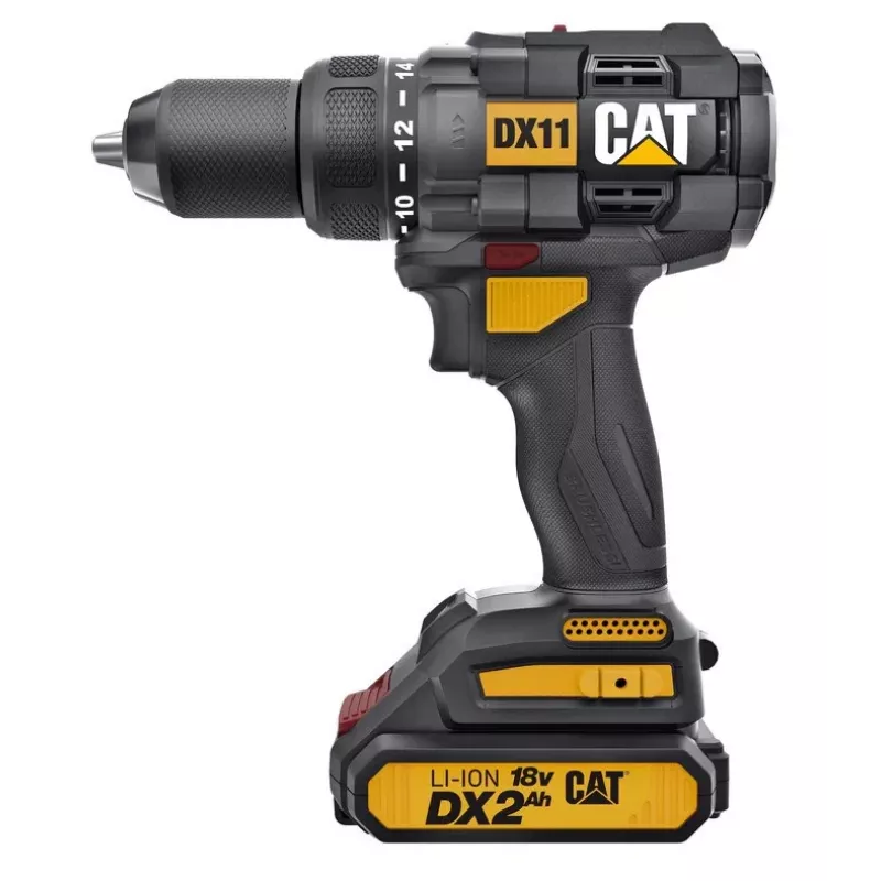 CATERPILLAR DX11 18V 2x2.0Ah Li-Ion belaidis gręžtuvas-suktuvas