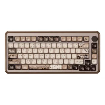 AKKO MU02 Mountain Seclusion 65% mechaninė klaviatūra - kelių režimų (Bluetooth/2.4GHz/laidinis) su Akko CS Jelly White jungikliais, RGB, PBT ASA klavišų dangteliais, 68 klavišai