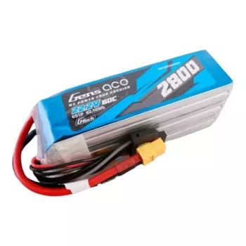Gens ace G-Tech 2800mAh 22.2V 60C 6S1P LiPo akumuliatorius su XT60 kištuku