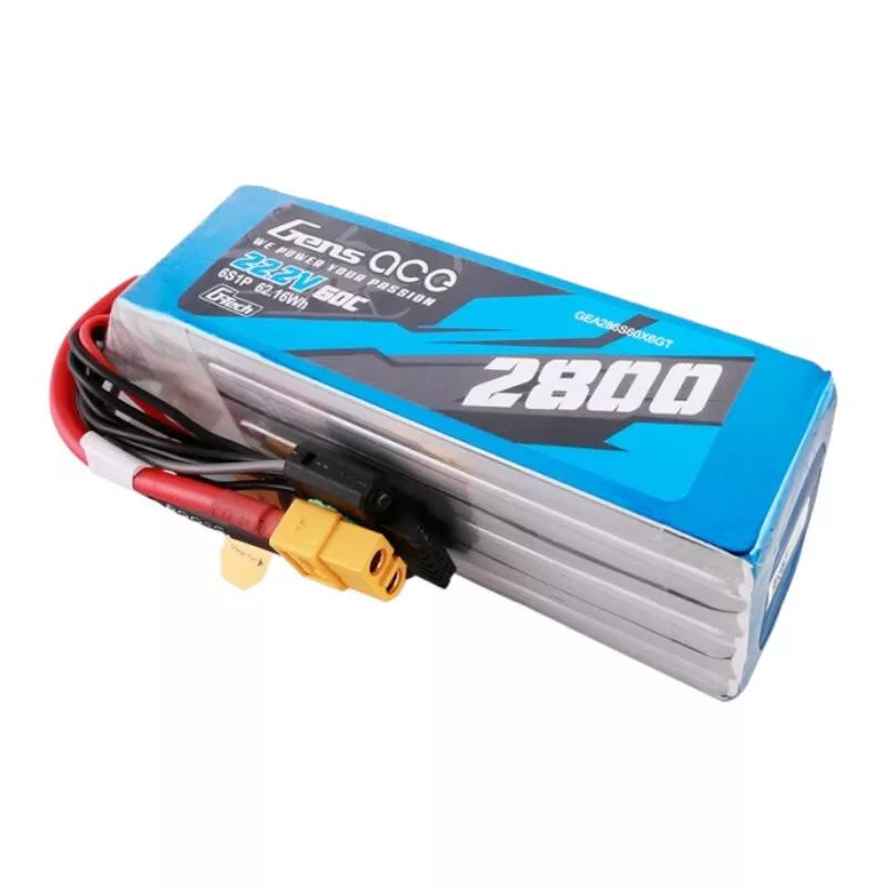 Gens ace G-Tech 2800mAh 22.2V 60C 6S1P LiPo akumuliatorius su XT60 kištuku