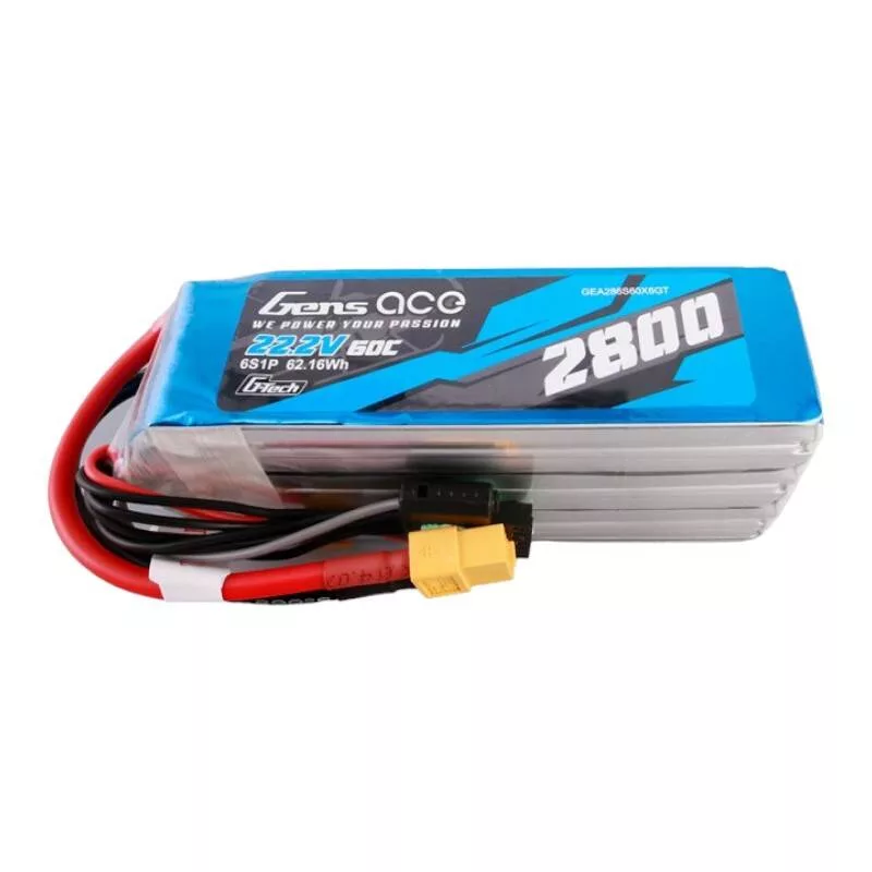 Gens ace G-Tech 2800mAh 22.2V 60C 6S1P LiPo akumuliatorius su XT60 kištuku
