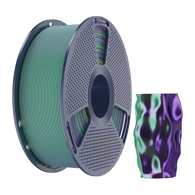 SUNLU PLA+ Silk Dual Color Filament 1.75 mm Green & Purple 1 kg