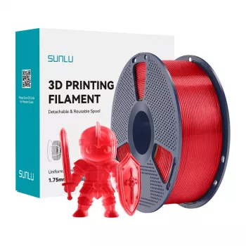 SUNLU PLA+ Filament (Transparent Red) 1.75mm 1kg