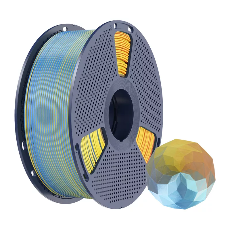 SUNLU PLA+ Silk Forth-Color Filament 1.75mm Blue-Purple-Orange-Yellow Gradient 1kg