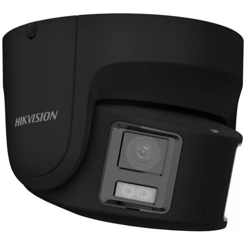 Hikvision DS-2CD2387G2P-LSU/SL(4mm)(C)/BLACK 8MP AcuSense kupolinė IP kamera su balta šviesa, stroboskopine šviesa, garsiniu įspėjimu, įmontuotu mikrofonu/garsiakalbiu, PoE