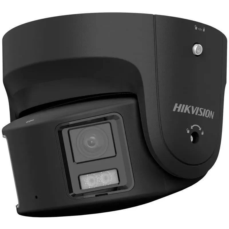 Hikvision DS-2CD2387G2P-LSU/SL(4mm)(C)/BLACK 8MP AcuSense kupolinė IP kamera su balta šviesa, stroboskopine šviesa, garsiniu įspėjimu, įmontuotu mikrofonu/garsiakalbiu, PoE