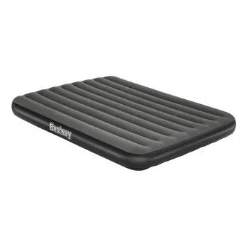 Bestway Pavillo Inflatable Airbed Queen 203x152x25 cm su įmontuotu kojiniu siurbliu, flokuotu viršumi, spiralinių sijų konstrukcija, pilka/mėlyna