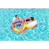 Dvigubas pripučiamas plaukimo ratas 186 x 116 cm vaivorykštinis Bestway 43648