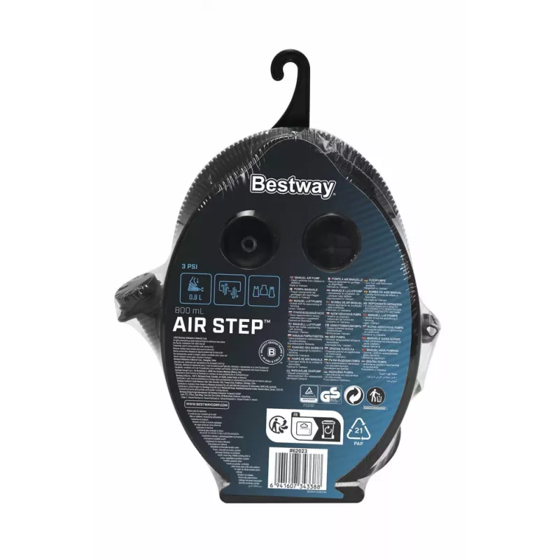 Bestway Foot Pump 23cm x 15cm 62023 - Rankinis pripučiamasis / išpučiamasis siurblys su 3 antgaliais