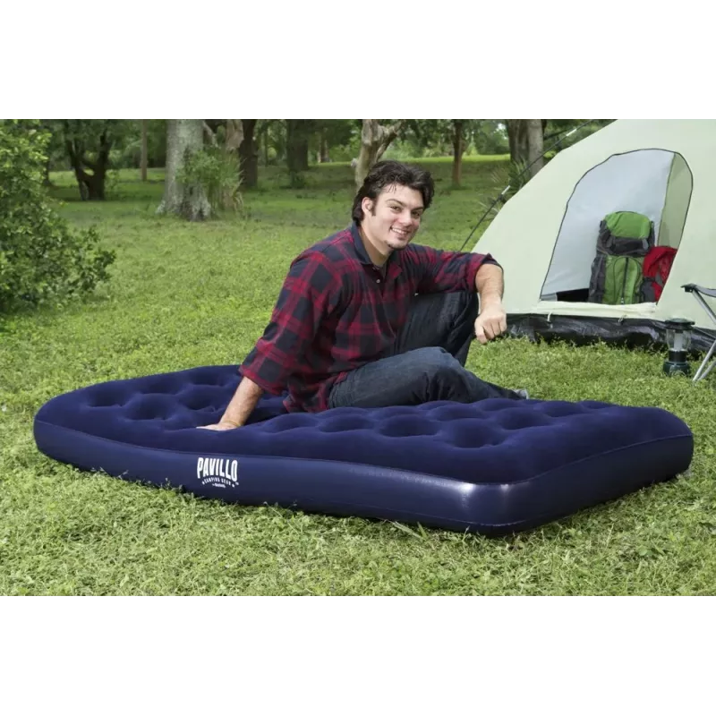 Bestway Air Mattress 188 x 99 x 22 cm Single Flocked PVC Coil-Beam Construction 67001
