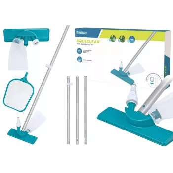 Bestway Flowclear Baseino valymo rinkinys 58013 - Siurbimo galvutė, tinklelis, šepetys, aliumininis strypas