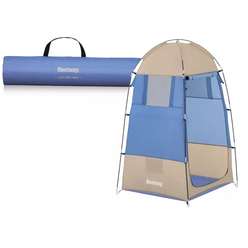 Bestway paplūdimio persirengimo palapinė 110 x 110 x 190 cm mėlyna ir pilka