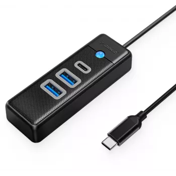 ORICO USB-C į 2x USB 3.0 + USB-C šakotuvas, 5 Gbps, 0,15 m, juodas