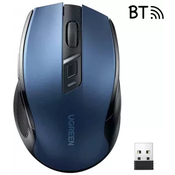 Ugreen MU006 belaidė optinė pelė 2.4GHz / Bluetooth 5.0 4000 DPI - mėlyna